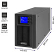Qoltec UPS on line Pure Sine Wave, 2kVA, 1.6kW, LCD