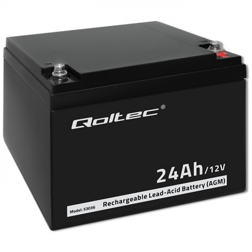 Qoltec Battery AGM 12V 24Ah max. 7.2A