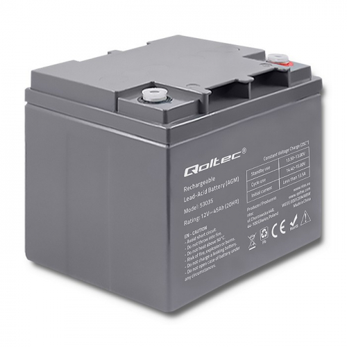 Qoltec Battery AGM 12V 45Ah max.13.5A