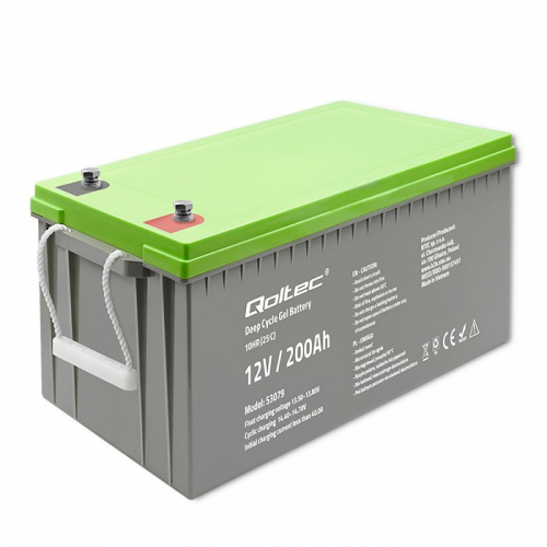 Qoltec Deep cycle gel battery 12V, 200Ah