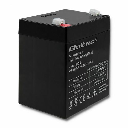 Qoltec Battery AGM 12V 4.5Ah max.1.35A