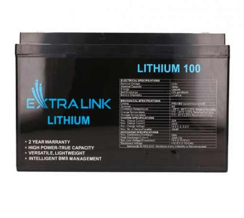 Extralink Battery LiFePO4 100AH 12.8V BMS EX.30455