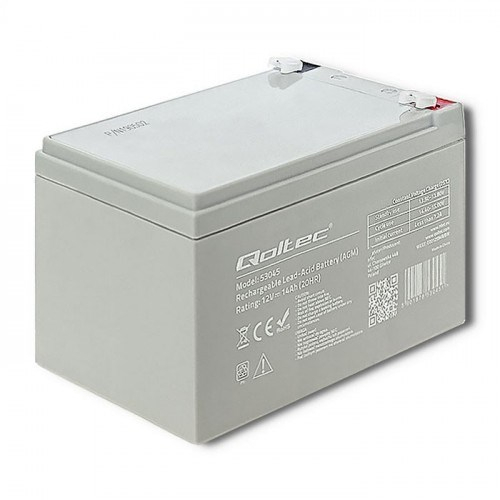 Qoltec AGM Battery | 12V | 14Ah | Maintenance-free | Efficient | LongLife | to UPS, security