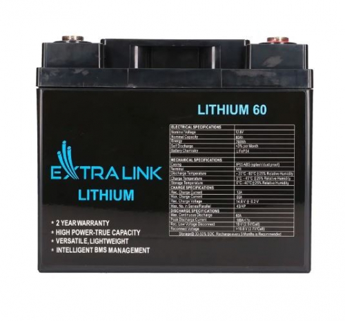 Extralink Battery LiFePO4 60AH 12.8V BMS EX.30448