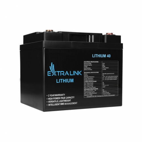 Extralink LiFePO4 40AH | Accumulator | 12.8V, BMS