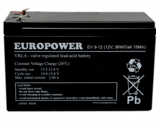 EuroPower AUKUMULATOR EUROPOWER EV 12V 9Ah