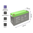 Qoltec Deep Cycle gel battery 12V, 150Ah