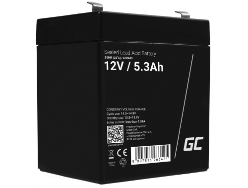 Green Cell AGM45 UPS battery Sealed Lead Acid (VRLA) 12 V 5,3 Ah