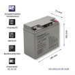 Qoltec AGM battery 12V 20Ah, max. 300A
