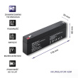 Qoltec AGM battery 12V 2.3Ah, max. 34.5A
