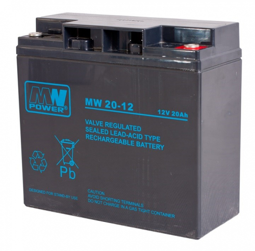 MPL MW POWER MW 20-12 UPS battery Lead-acid accumulator AGM Maintenance-free 12 V 20 Ah Black