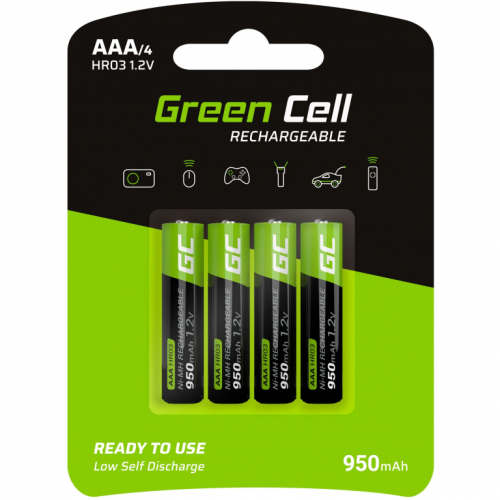 Green Cell Akku 4xAAA HR03 950mAh