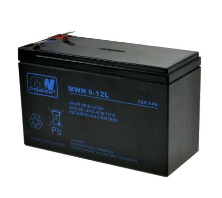 MPL MW POWER MWH 9-12L UPS battery Lead-acid accumulator VRLA AGM Maintenance-free 12 V 9 Ah Black