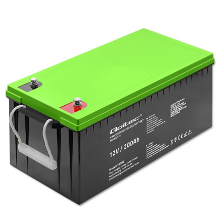Qoltec Battery żelowy | 12V | 200Ah | GEL | 59.5kg