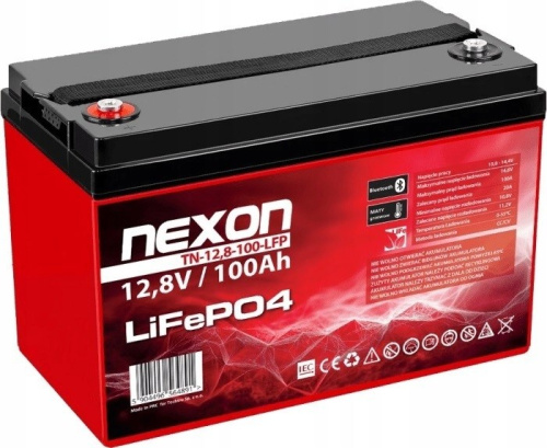 NEXON LIFEPO4 BATTERY 100AH 12.8V, BLUETOOTH (APP) AND HEATING MAT