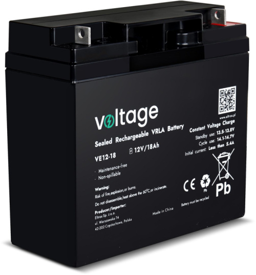 AGM Battery Voltage 12V 18Ah VE12-18