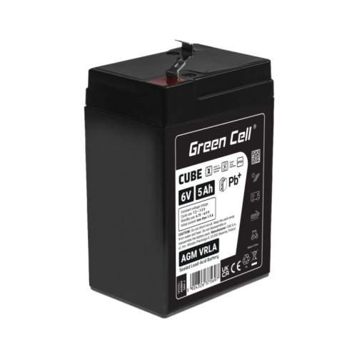 Green Cell Battery AGM VRLA 6V 5Ah IP54
