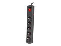 NATEC Surge protector Bercy 400 1.5m 5x French outlets black