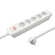 Qoltec Power strip 5 sockets, 1.8m, White