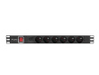 Lanberg Power strip PDU rack 19 inch 1U 16A 6X 230V PL 2m black