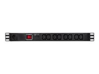 LOGILINK PDU8A02 19inch PDU 8-way C13 with surge protection and switch