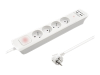 QOLTEC 50282 Surge protector 4 sockets 2 x USB 1.8m White