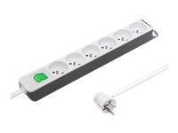 QOLTEC 50292 Power strip 6 sockets 1.8m White-grey