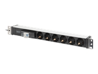 DIGITUS DN-95417 1U Aluminum PDU rackmountable 6x safety outlet 16A 4000W 250VAC 50/60Hz