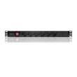 Qoltec Power strip for RACK 1U 16A, PDU, 6xSCHUKO, 2m