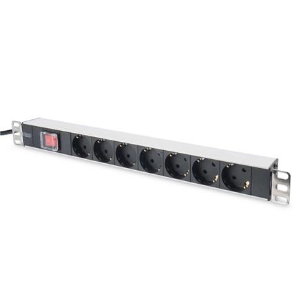 Aluminum outlet strip with switch | DN-95402 | Sockets quantity 7 DN-95402