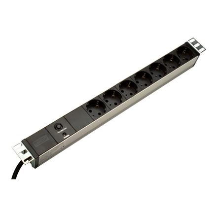 Digitus Aluminum outlet strip with overload protection | DN-95403 | Sockets quantity 7 DN-95403