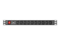 LANBERG PDU-10I-0200-IEC-BK Lanberg PDU 1U 10A 10 sockets IEC C13 2m Black