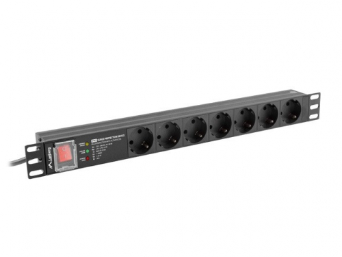 Lanberg Power strip PDU PRO 19 inch 1U 16A 7X SCHUKO SPD-3MP 2m black