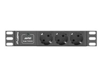 LANBERG PDU-03F-0200-BK Lanberg PDU 10 1U 16A, 3x 230v Schucko 2m Black