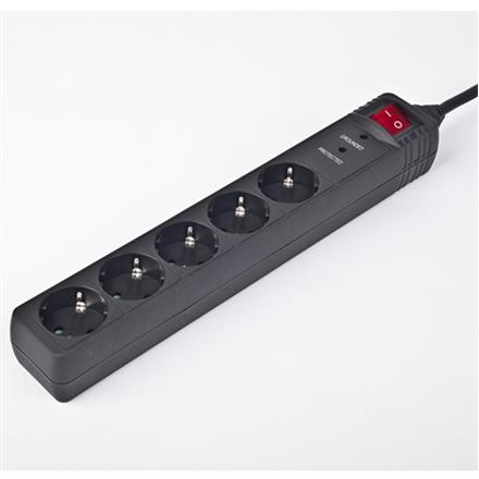 Surge Protector SPG5-C-10/ 3 m/ 5 Sockets/ Black SPG5-C-10