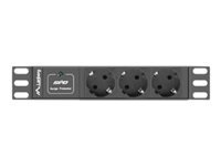 LANBERG PDU-03F-0200-IEC-BK Lanberg PDU 10 1U 10A, 3x 230v Schucko 2m Black