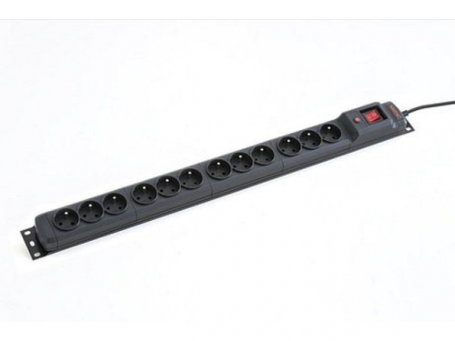 Armac Surge M12 / 16A Rack 19 '' black 2.5m (12 slots)