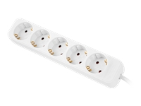 LANBERG Power strip 5x Shuko 1.5m white