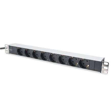 Aluminum outlet strip with 8 safety outlets | DN-95401 | Sockets quantity 8 DN-95401