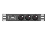 LANBERG PDU-03E-0200-BK Lanberg PDU 10 1U 16A, 3x 230v PL 2m Black