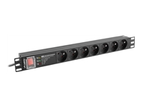 LANBERG PDU Rack pro 19inch 1U 16A 7x FR sockets 2m