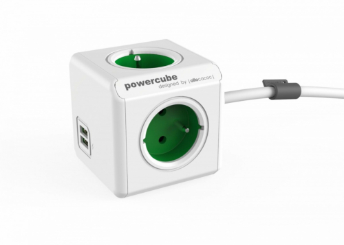 Allocacoc PowerCube USB Extended 1,5m 2402 Green