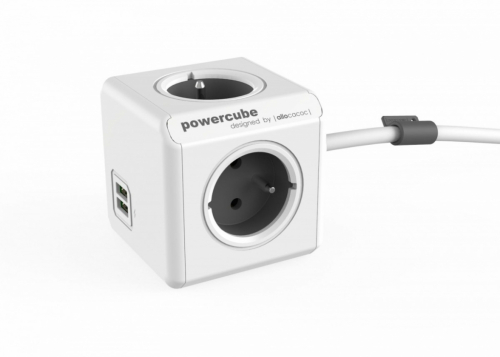 Allocacoc PowerCube USB Extended 1,5m 2402 Grey