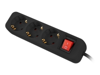 LANBERG Power strip 3x Shuko 1.5m Circuit breaker black