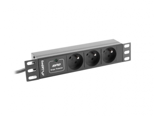 Lanberg Surge protector Rack PDU 10 inch 1U 3x PL 2m 16A 230V PL black