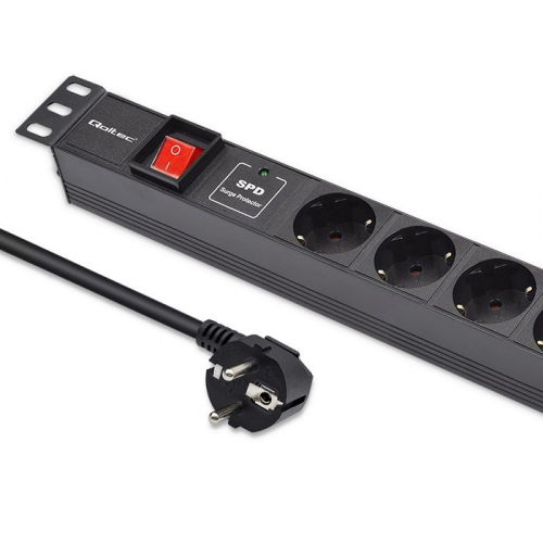 Power strip for RACK 19  1U,16A,PDU,6x