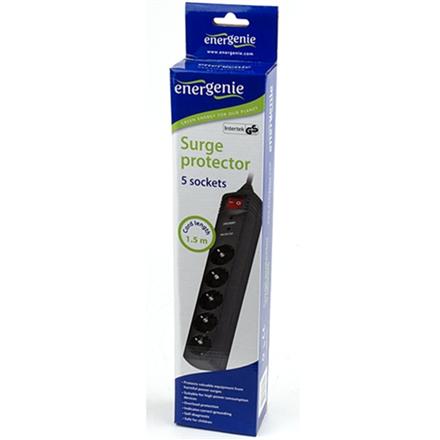 Surge Protector SPG5-C-5/ 1.5 m/ 5 Sockets/ Black SPG5-C-5