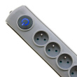 Qoltec Surge protertor Quick Switch 8 sockets 1,8m gray