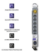 Qoltec Surge protertor Quick Switch 8 sockets 1,8m gray