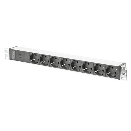 Aluminum outlet strip with pre-fuse | DN-95410 | Sockets quantity 8 DN-95410